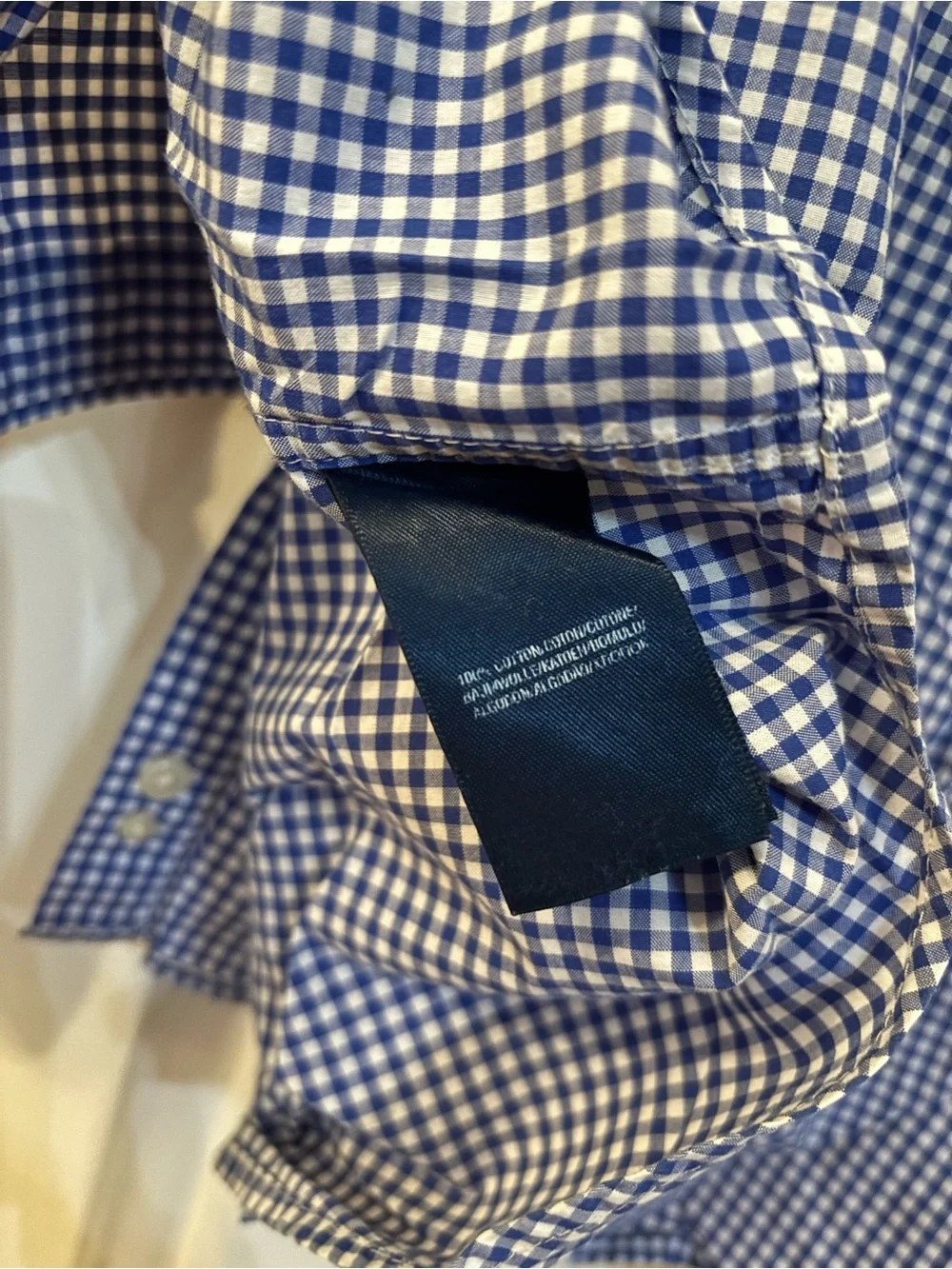 Ralph Lauren Blue and White Gingham Button-Down Shirt